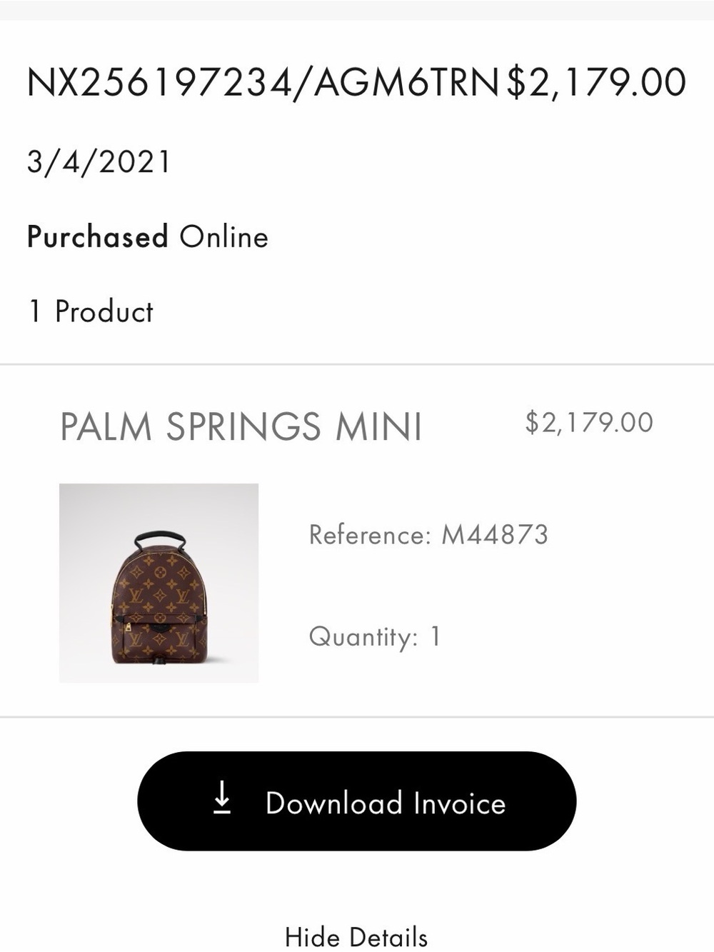 Louis Vuitton Palm Springs Mini - Picture 3 of 3